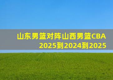 山东男篮对阵山西男篮CBA 2025到2024到2025